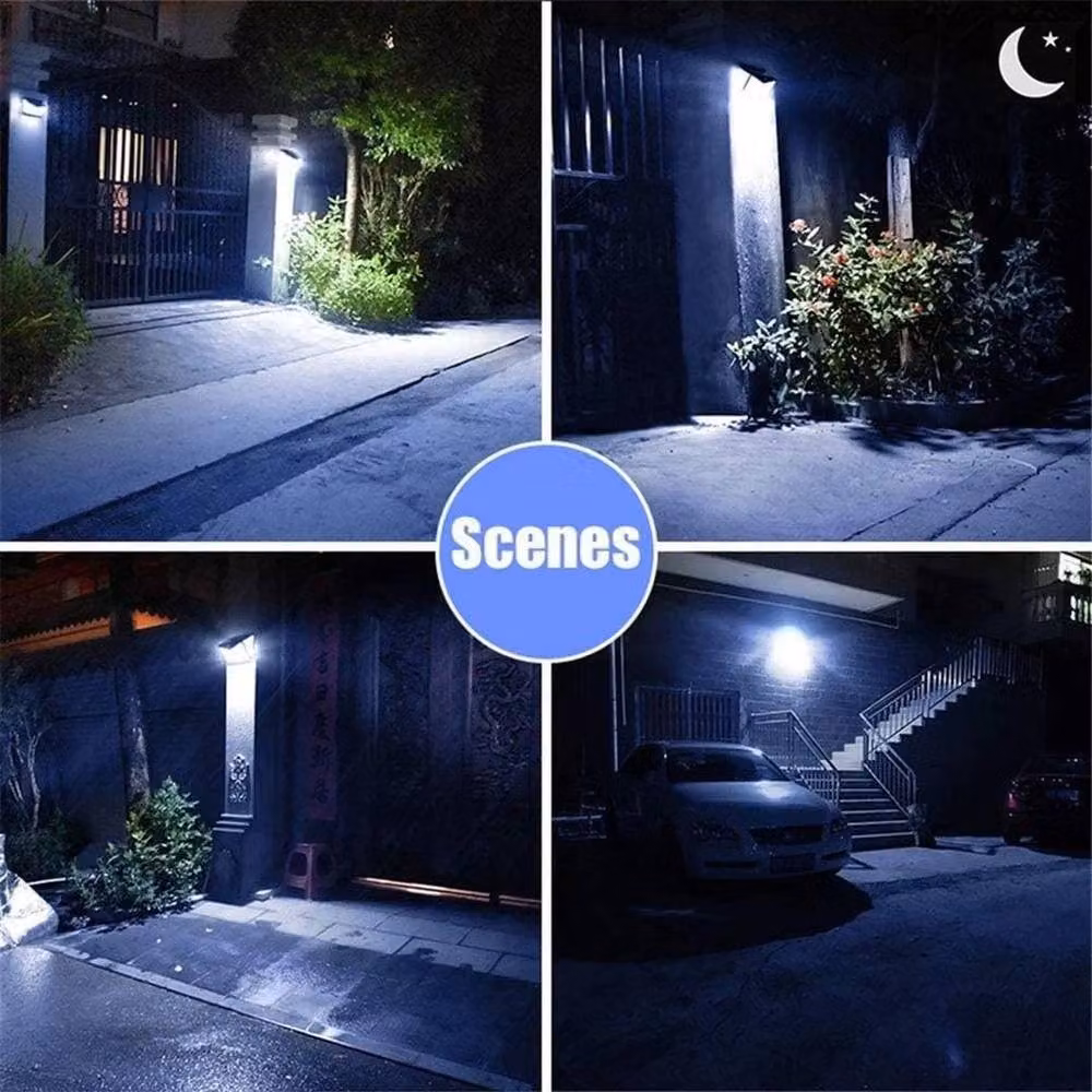 FLAVORA 2 Pack Solar LED Outdoor Security Wall Lights with PIR Motion and Dusk Sensors in Black – 8
