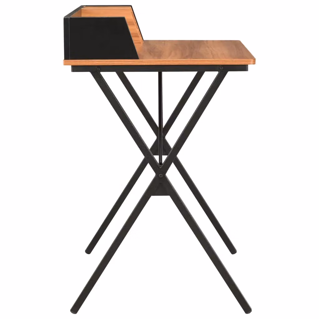 Berkfield Modern Corner Home Office Desk in Black and Brown, W/D/H: 80 x 50 x 84 cm – 2