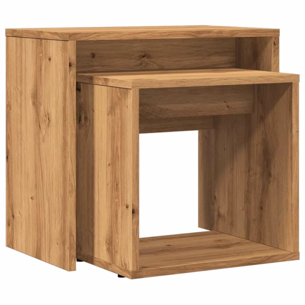 Berkfield Home Nesting Coffee Tables, 2 Piece Set in Brown Artisan Oak Engineered Wood – 5