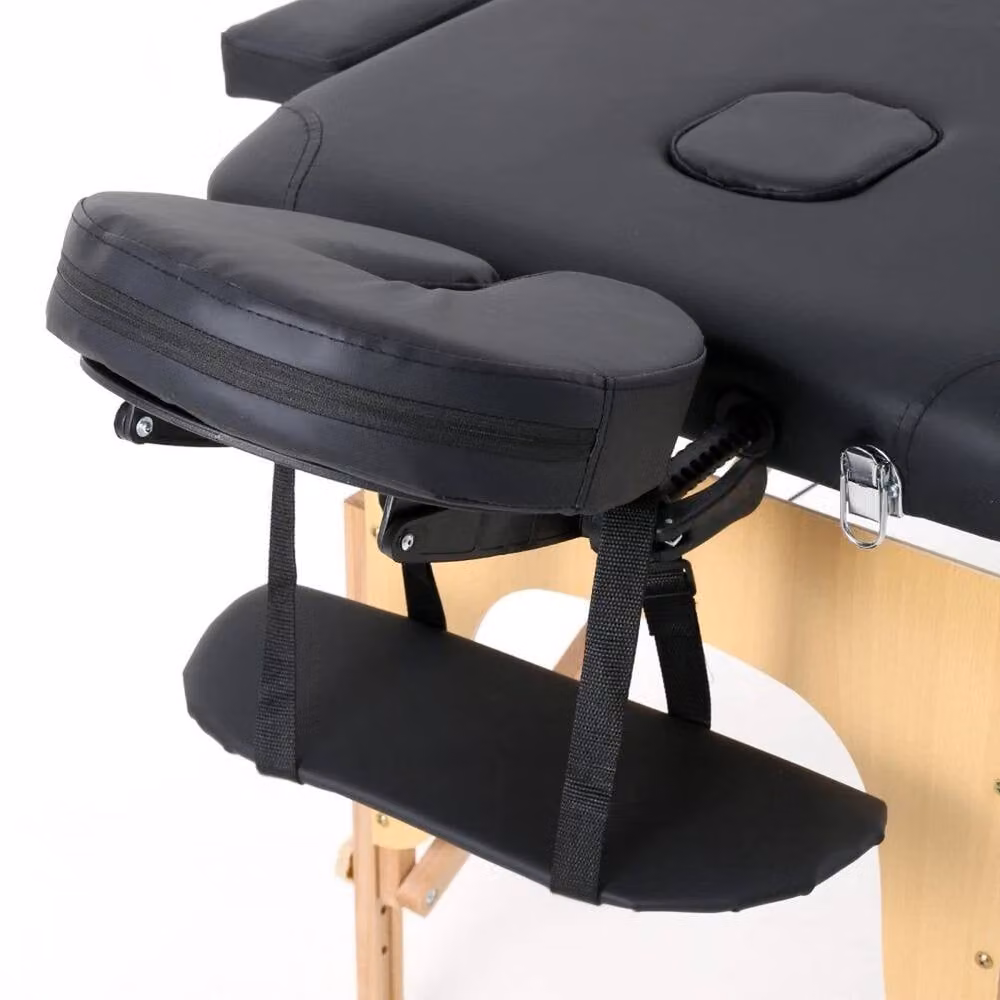 Hinsinc Black 2 Section Wood Massage Table Spa Bed, Width: 60 cm – 5