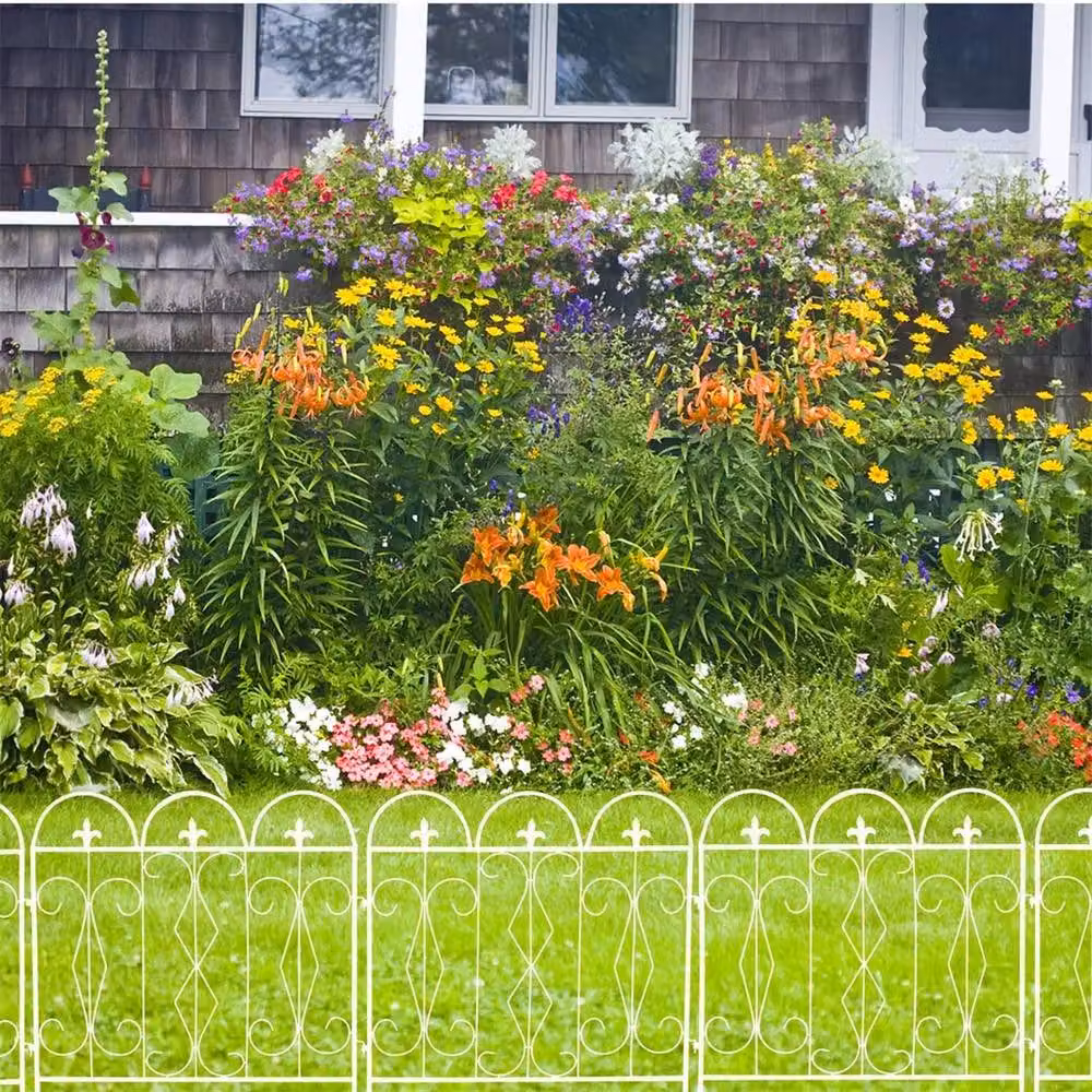 Vogrex White Heavy Duty Wrought Iron Metal Garden Fencing Steel – 2