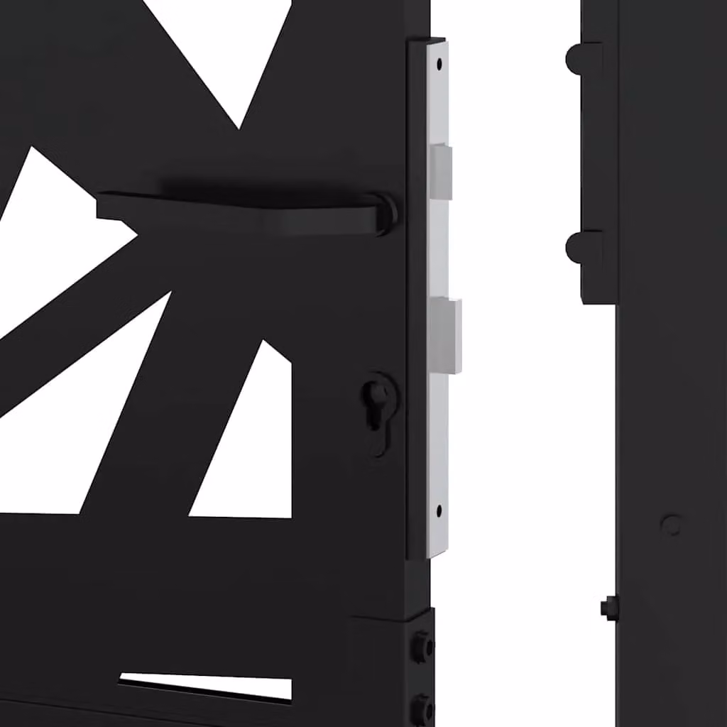 Berkfield Black Steel Garden Gate, W: 105 cm, H: 180 cm – 4