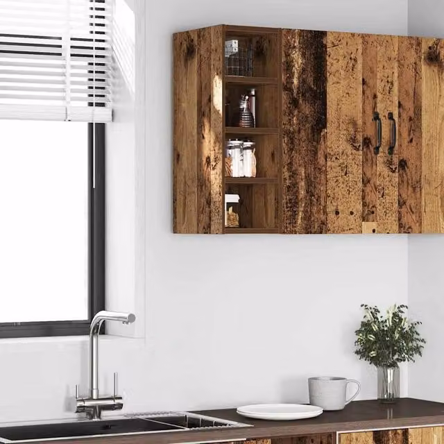 Berkfield Home Wall Mounted Hanging Cabinet in Old Wood Brown, W/D/H: 20 x 29.5 x 60 cm – 1
