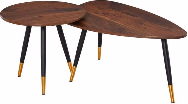 KORVIXA Set of 2 Brown Nesting Coffee Tables – 1