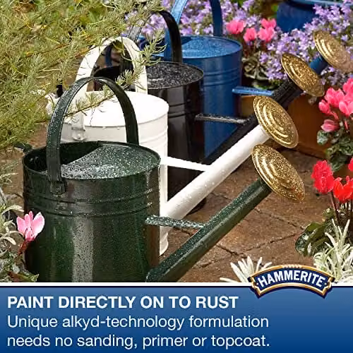 Hammerite Direct to Rust Metal Paint in Blue Hammered Finish, 250 ml – 2