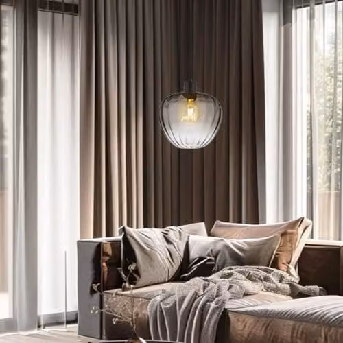 Netlighting Toy Dome Pendant Light with Matt Black Metal and Smoke Grey Glass Shade, Diameter: 29 cm, Height: 120 cm – 3