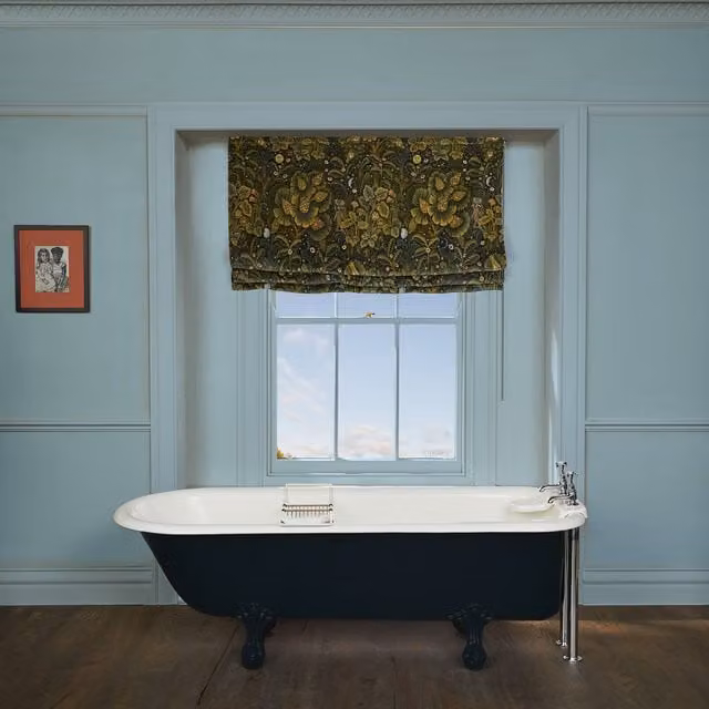 House of Hackney Moon Garden Floral Velvet Blind in Midnight Blue and Green