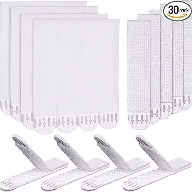 Kelvenix 30 Pairs of White Self-Adhesive Double-Sided Wall Hanging Strips, W: 52 cm, L: 1000 cm