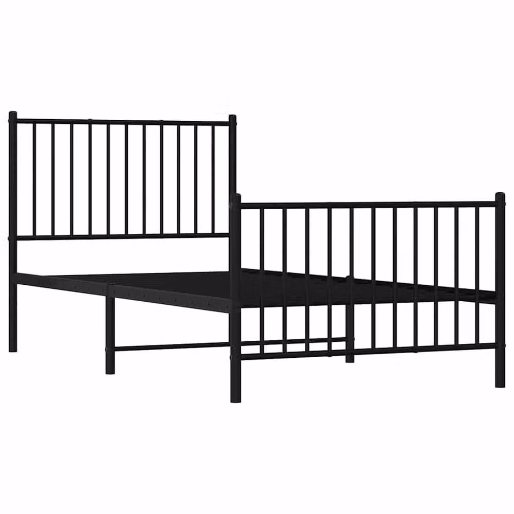 Berkfield Home Metal Bed Frame with Headboard and Footboard, Black, W/D/H: 90 x 190 cm – 3