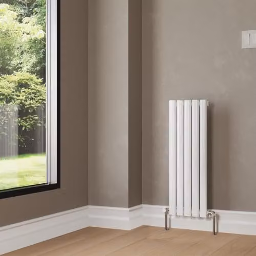 UK Radiators Omeara White Elliptical Tube Horizontal Designer Radiator, W: 290 mm, H: 800 mm – 2