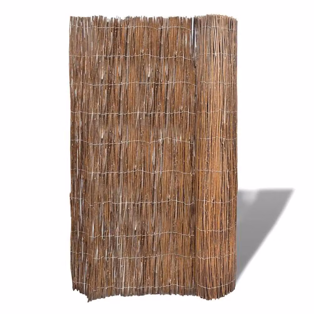 Berkfield Home Woven Willow Fence Mat in Brown, W: 300 cm, H: 100 cm – 2
