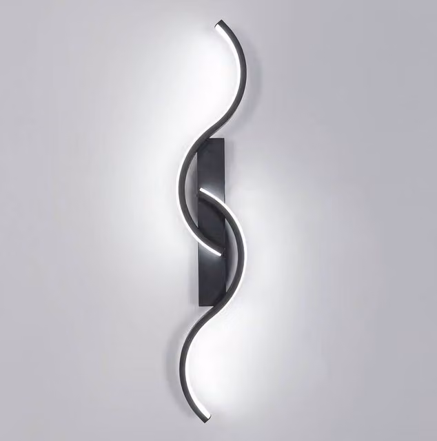 COMELY Modern Black LED Indoor Wall Lights with 16W Cool White Light – 1