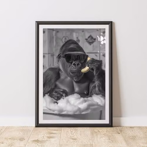 60 Second Makeover Gorilla Banana Phone Animal Print Paper Poster, Multicolour, W: 29.7 cm, H: 42.0 cm