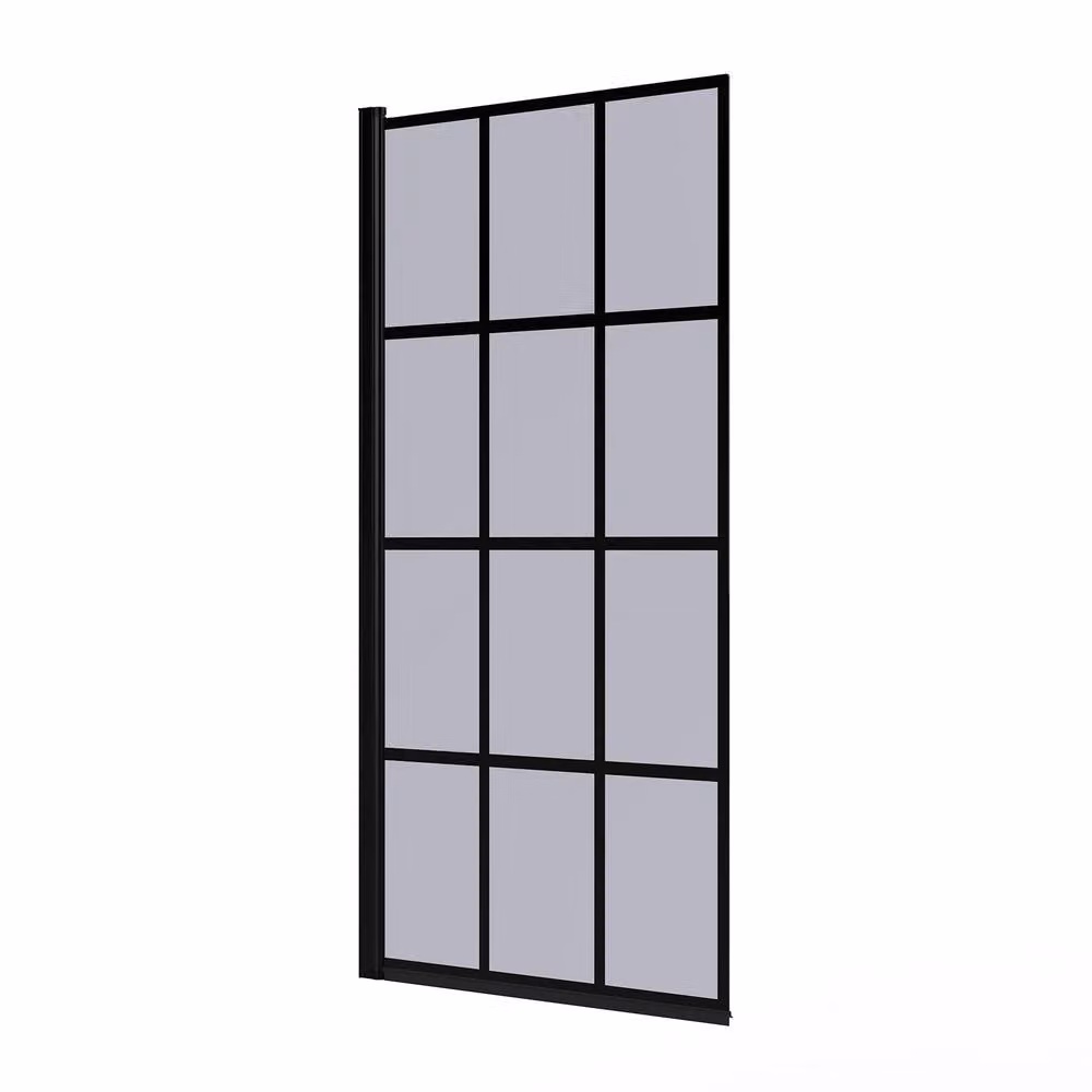 Living and Home Grey Tinted Tempered Glass Pivot Shower Screen, H: 140 cm x W: 79.5 cm – 2