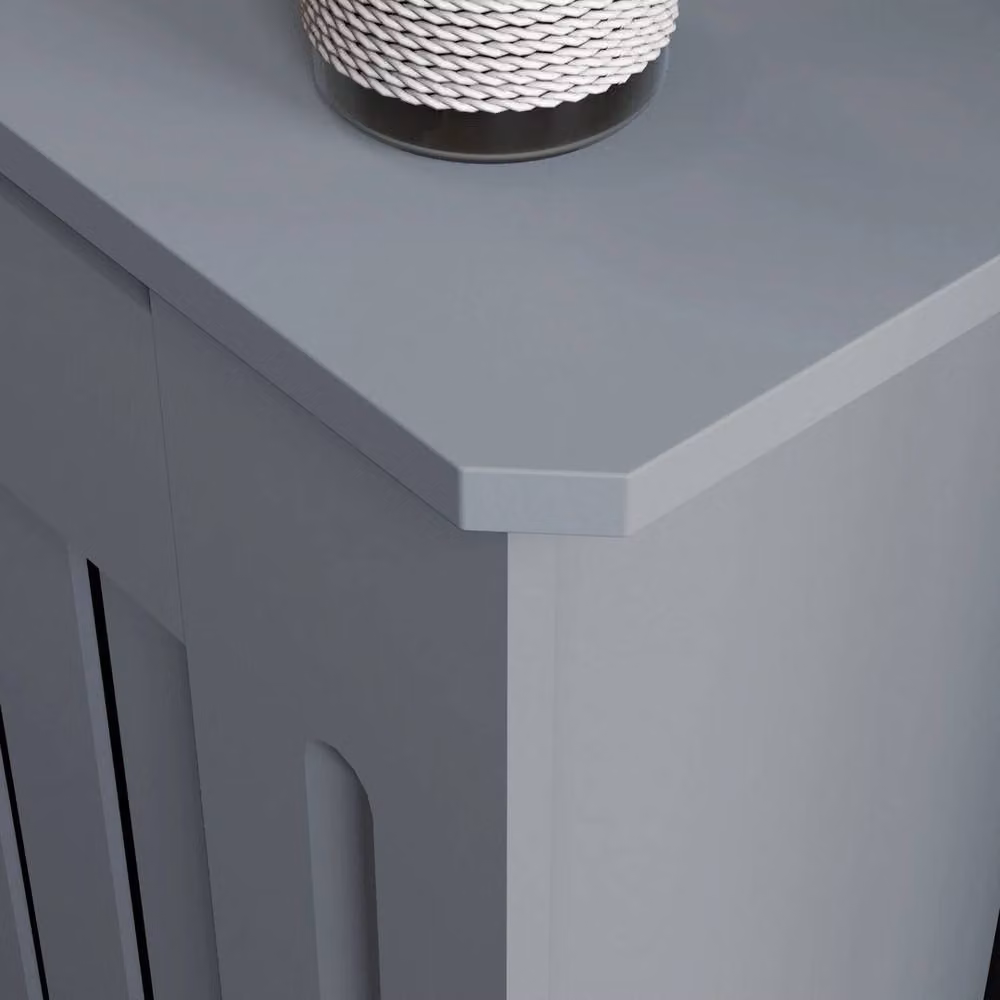 ERGOVEXA Grey MDF Radiator Cover Cabinet with Vertical Grill Shelf – 3