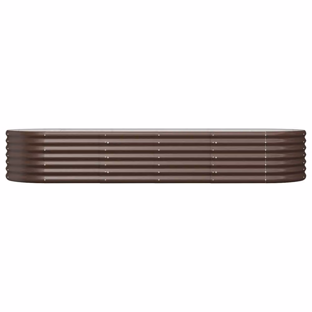 Berkfield Home Garden Powder-coated Steel Raised Bed in Brown, W/D/H: 224 x 80 x 36 cm – 3