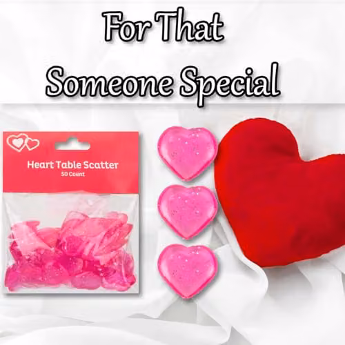 VFM e-Store Pink Heart Confetti Scatters for Valentine's Day, Anniversaries and Birthdays, Pack of 50 – 3