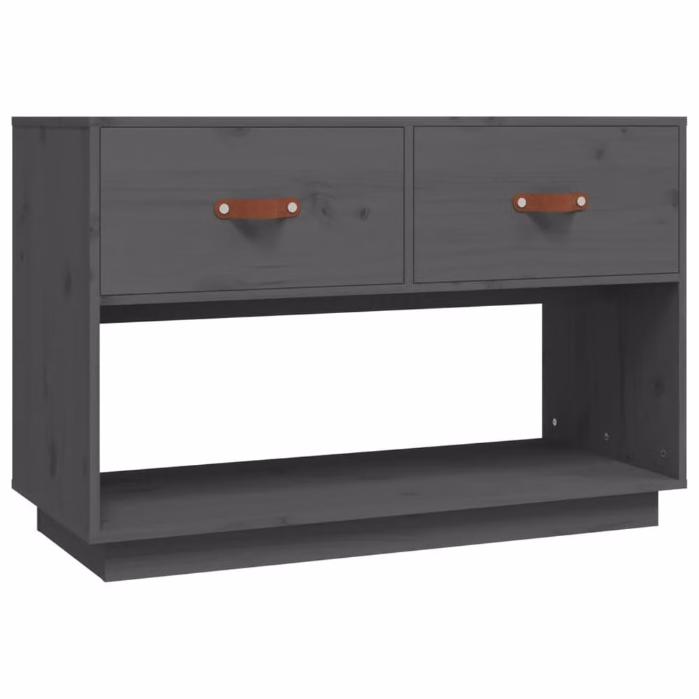 Berkfield Home Grey Solid Wood Pine TV Cabinet W: 90 cm, D: 40 cm, H: 60 cm – 3