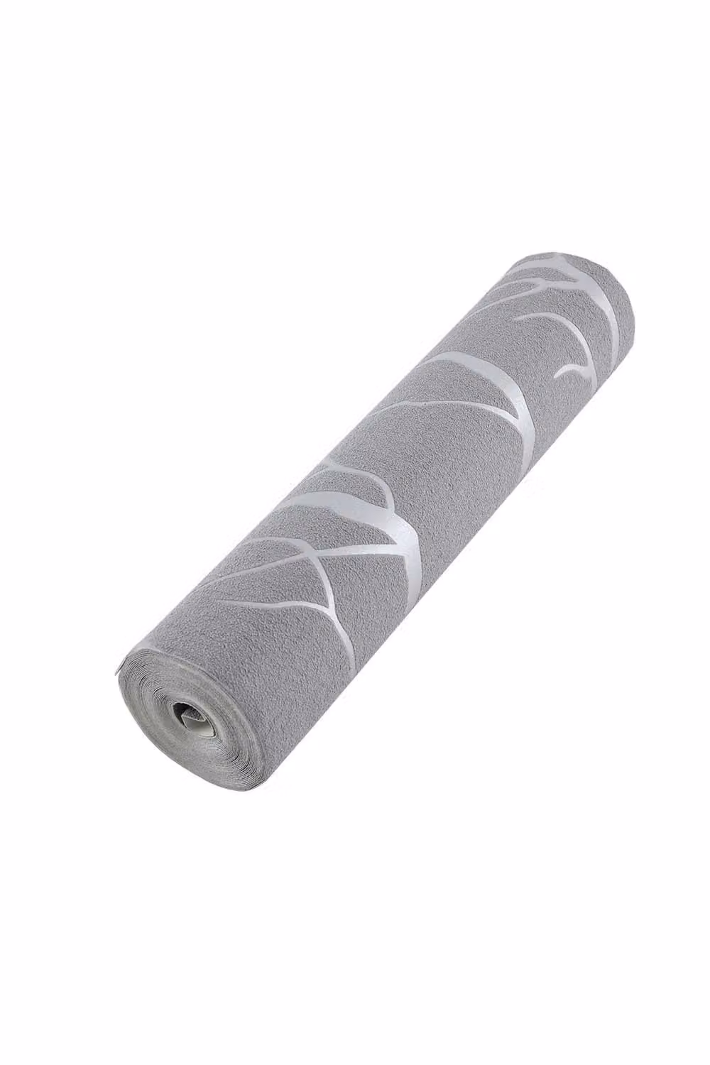 Living and Home Modern Grey 3D Embossed Velvet Floral Wallpaper Roll, Width: 53 cm, Length: 9.5 m – 3