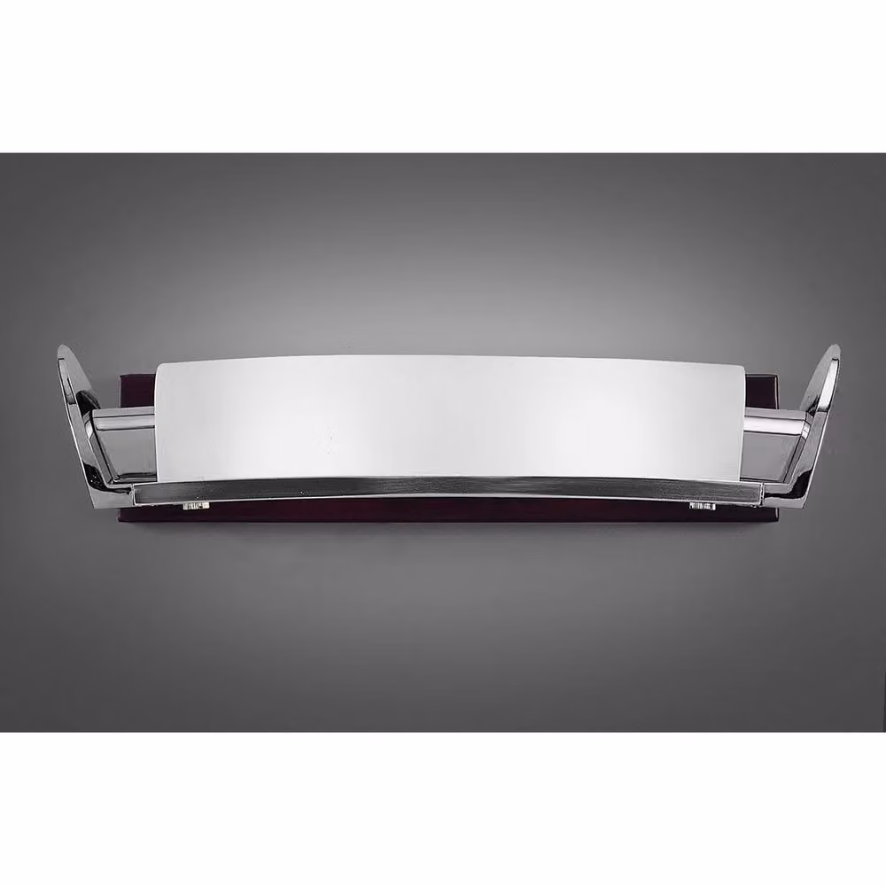 Netlighting Inspired Mantra Fusion Zira 2 Light G9 Wall Lamp in Polished Chrome, Frosted White Glass and Wenge Grey – 3