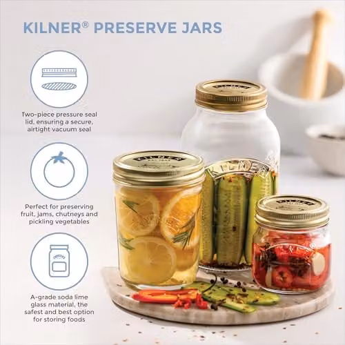 Kilner Transparent Glass Preserve Jar with Screw Top Lid, 0.25 l – 4