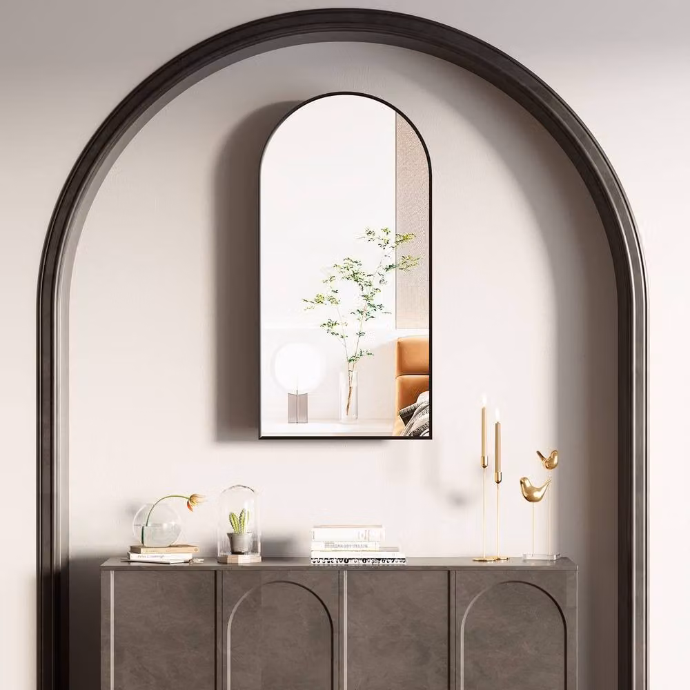 KEEPREAPER Modern Black Wall Mounted Bathroom Mirror Cabinet with Hinged Glass Doors, W/H: 40 x 80 cm – 5