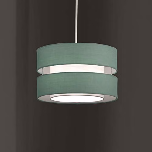 K LIVING Modern Layer Fabric Ceiling Light Shade Pendant in Blue and Grey