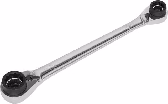 Loops 8-in-1 Double Ended Reversible Ratchet Ring Spanner Metric Wrench in Silver Chrome Vanadium Steel