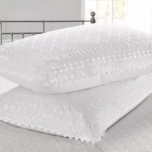 Rapport Home Richmond Polycotton Pillowcase Pair in White, W/H: 50 x 75 cm