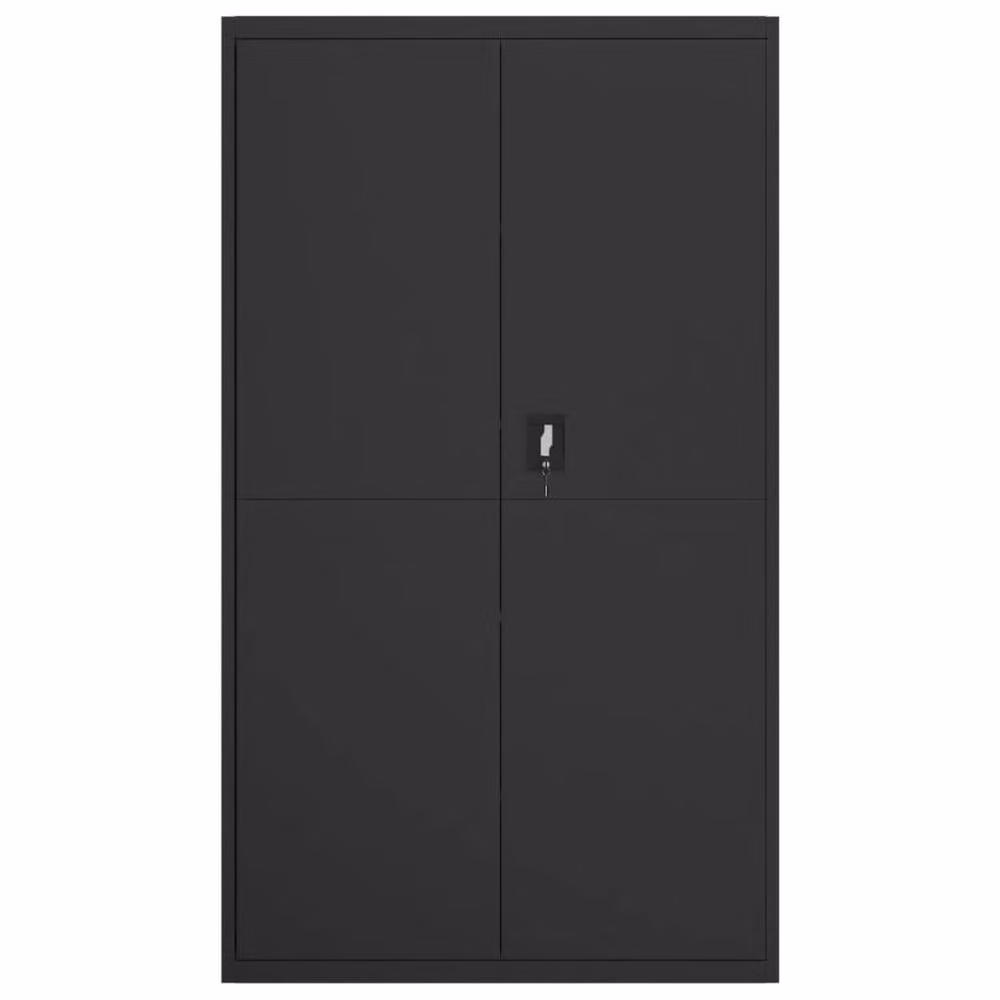 Berkfield Home Black Steel File Cabinet with Hinged Doors and Adjustable Shelves, W/D/H: 105 x 40 x 180 cm – 3