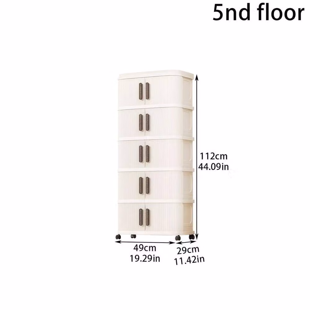 EONLION 5 Tier Slim Storage Cabinet Cupboard in White – 2