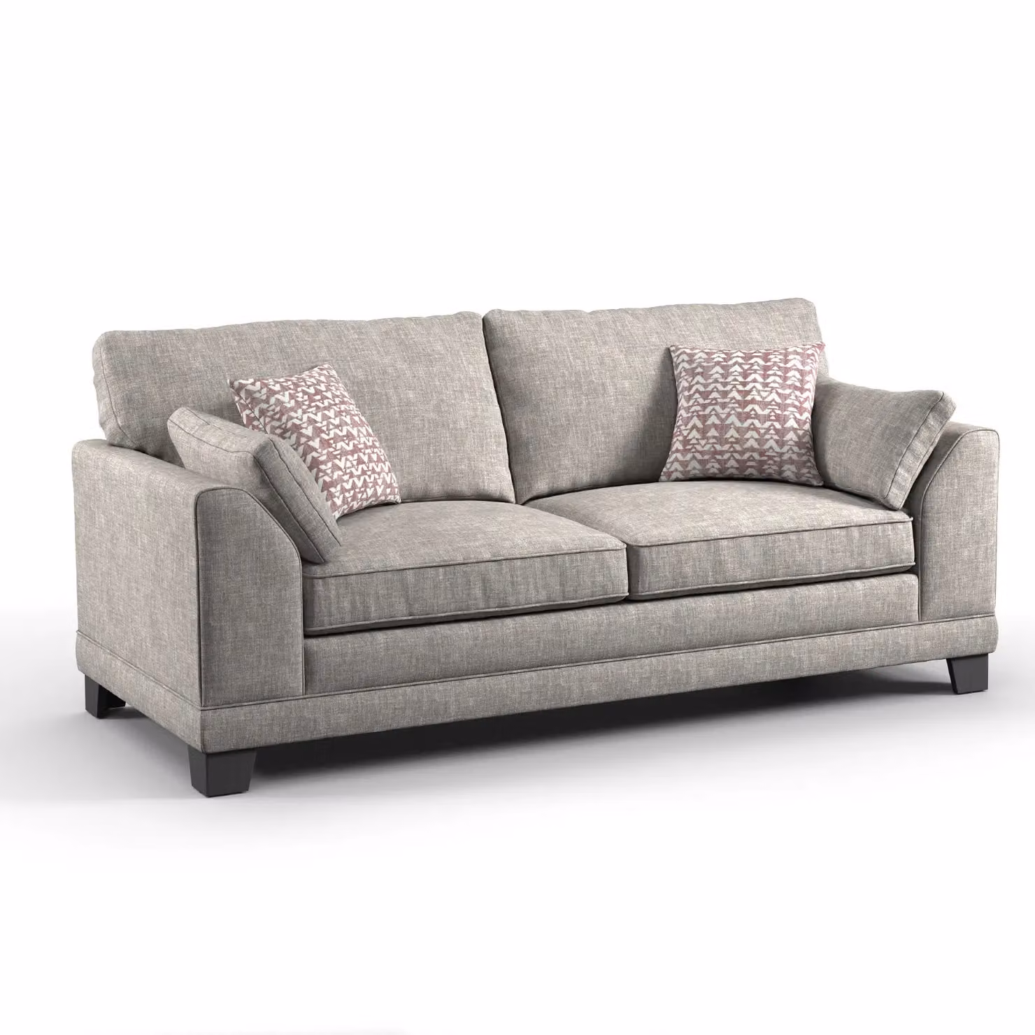 Furnishings For Less UK Hilliard Fullback Fabric Sofa Suite with 3 Seater and 2 Seater Sofas in Beige or Grey – 2