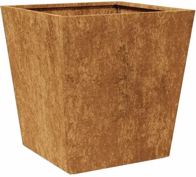 Berkfield Home Corten Steel Garden Planter Tub in Brown, W/D/H: 40 x 40 x 40 cm