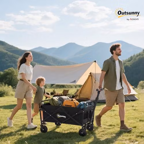 Outsunny 93L Heavy Duty Festival Trolley on Wheels, Black – 2
