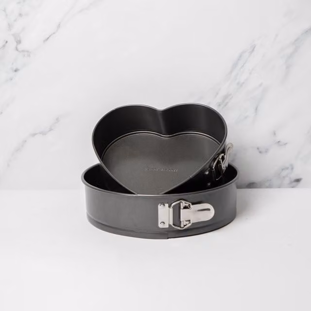 MasterClass 2-Piece Non-Stick Ceramic Coated Carbon Steel Cake Pan Set, Grey, Diameter: 25 cm