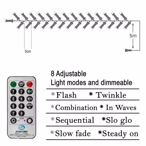 SHATCHI 480 LED Warm White Fairy String Lights with Remote Control and Timer, Waterproof IP44 Outdoor and Indoor Decorations – 2