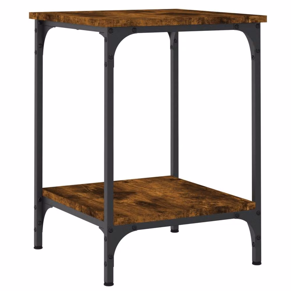 Berkfield Home Decorative Smoked Oak Coffee Table in Brown, W/D/H: 40 x 40 x 55 cm – 3