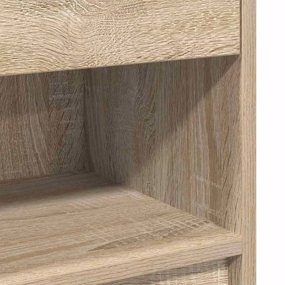 Berkfield Home Set of 2 Bedside Cabinets with Drawer in Sonoma Light Oak, W/D/H: 39 x 28 x 41 cm – 4