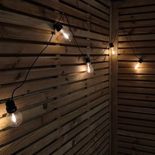Samuel ALEXANDER Set of 10 Connectable Vintage Festoon Bulb Lights in Warm White with Timer Function, 4.5m – 1