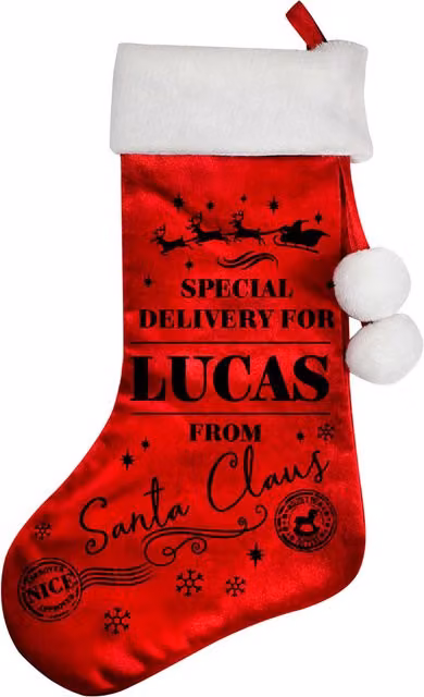 Personalised Memento Company Red Special Delivery Christmas Stocking
