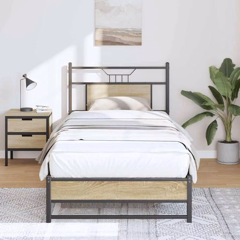 Berkfield Home Sonoma Oak Small Single Bed Frame in Light Oak – 2