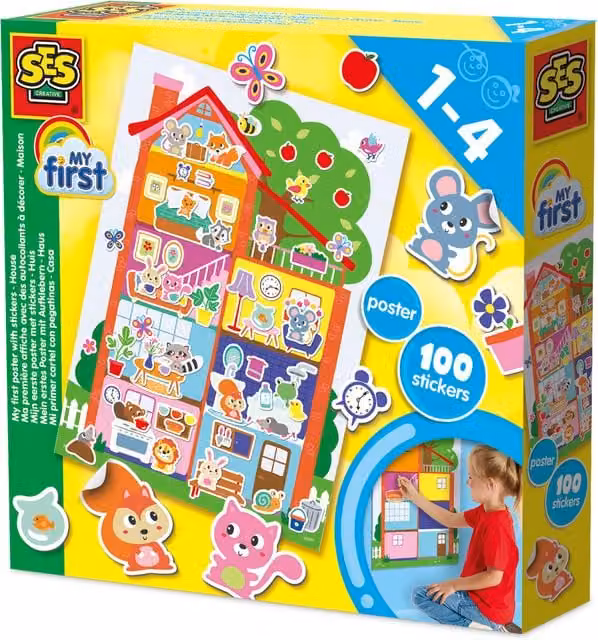 SES My First Poster With Stickers House Multicolour