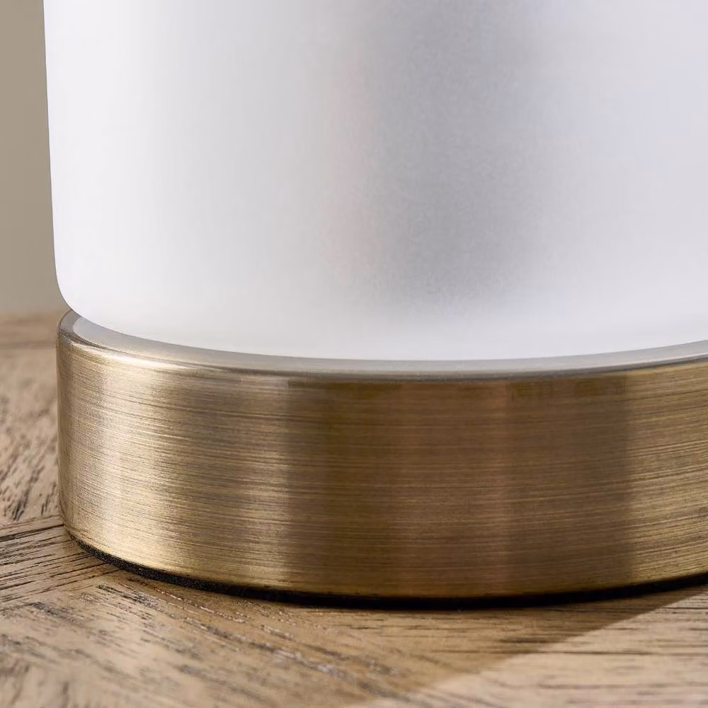 Pagazzi Kingsholm Gold and Antique Brass Touch Table Lamp with Glass Shade – 3