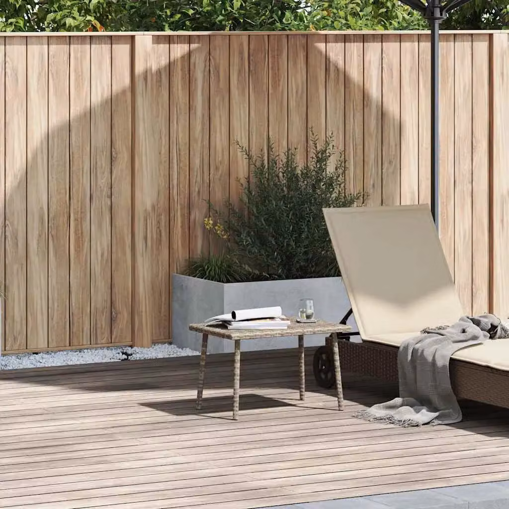 Berkfield Home Rectangular Garden Coffee Table in Light Grey Poly Rattan, W/D/H: 60 x 40 x 37 cm – 2