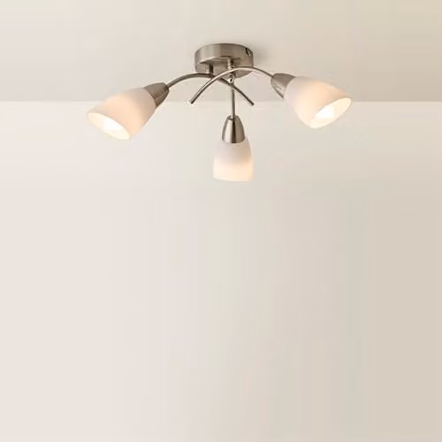 MiniSun Modern 3 Way Chrome and Glass Wall Light Fitting in Silver