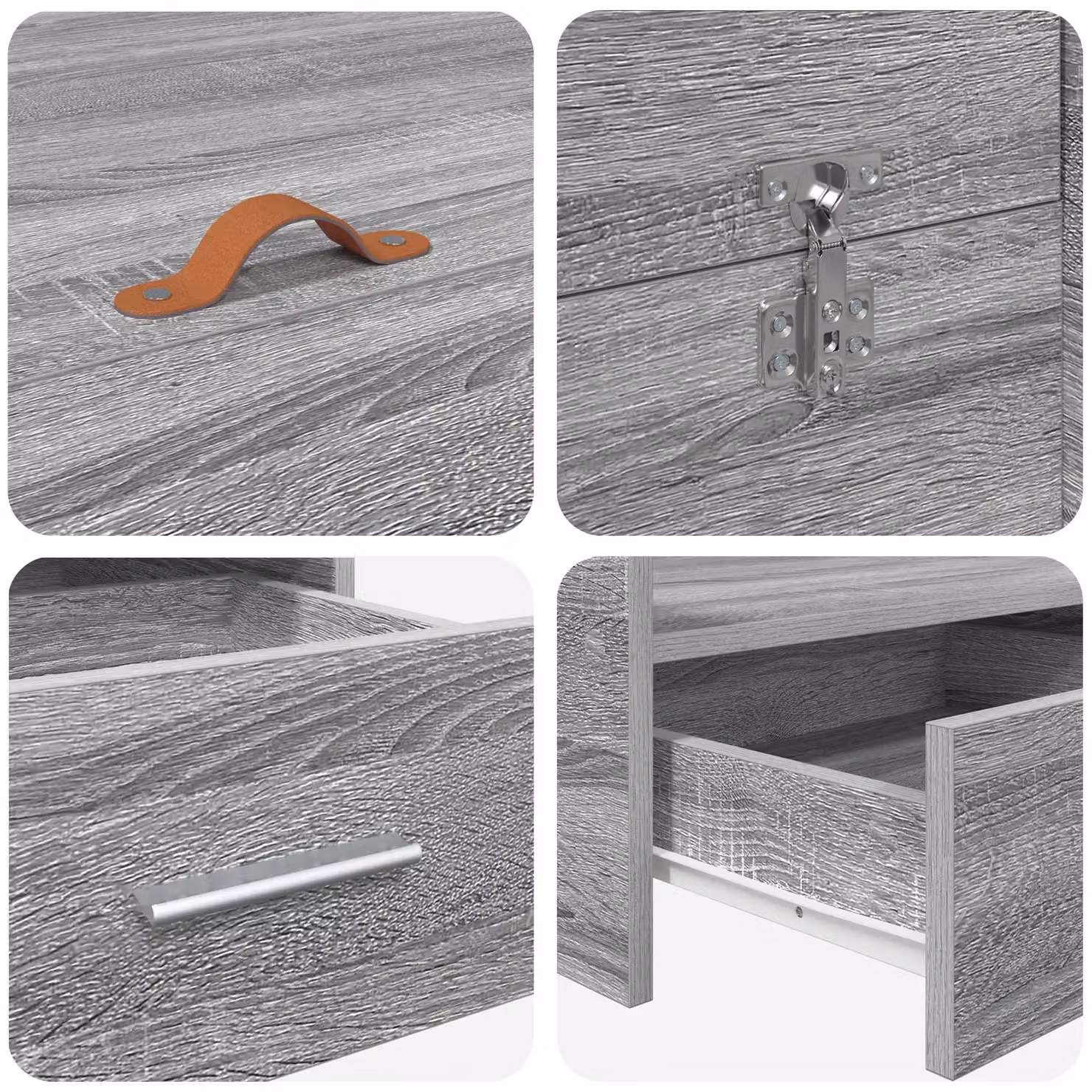 Berkfield Home Grey Sonoma Storage Bed Frame with Drawers, W/D/H: 120 x 200 cm – 2