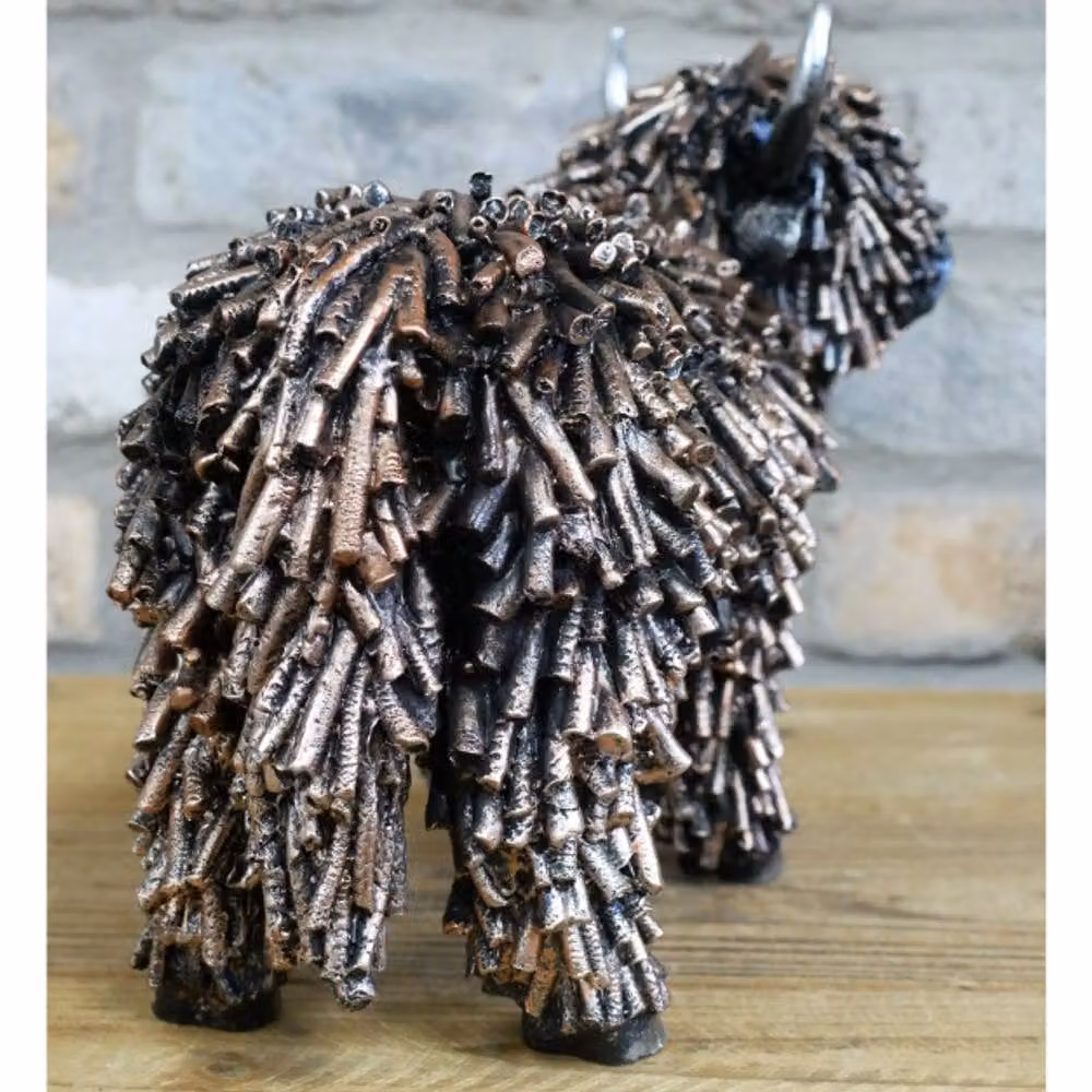Gifts Direct 2 U Bronzed Highland Cow Metal Tabletop Ornament in Bronze – 3