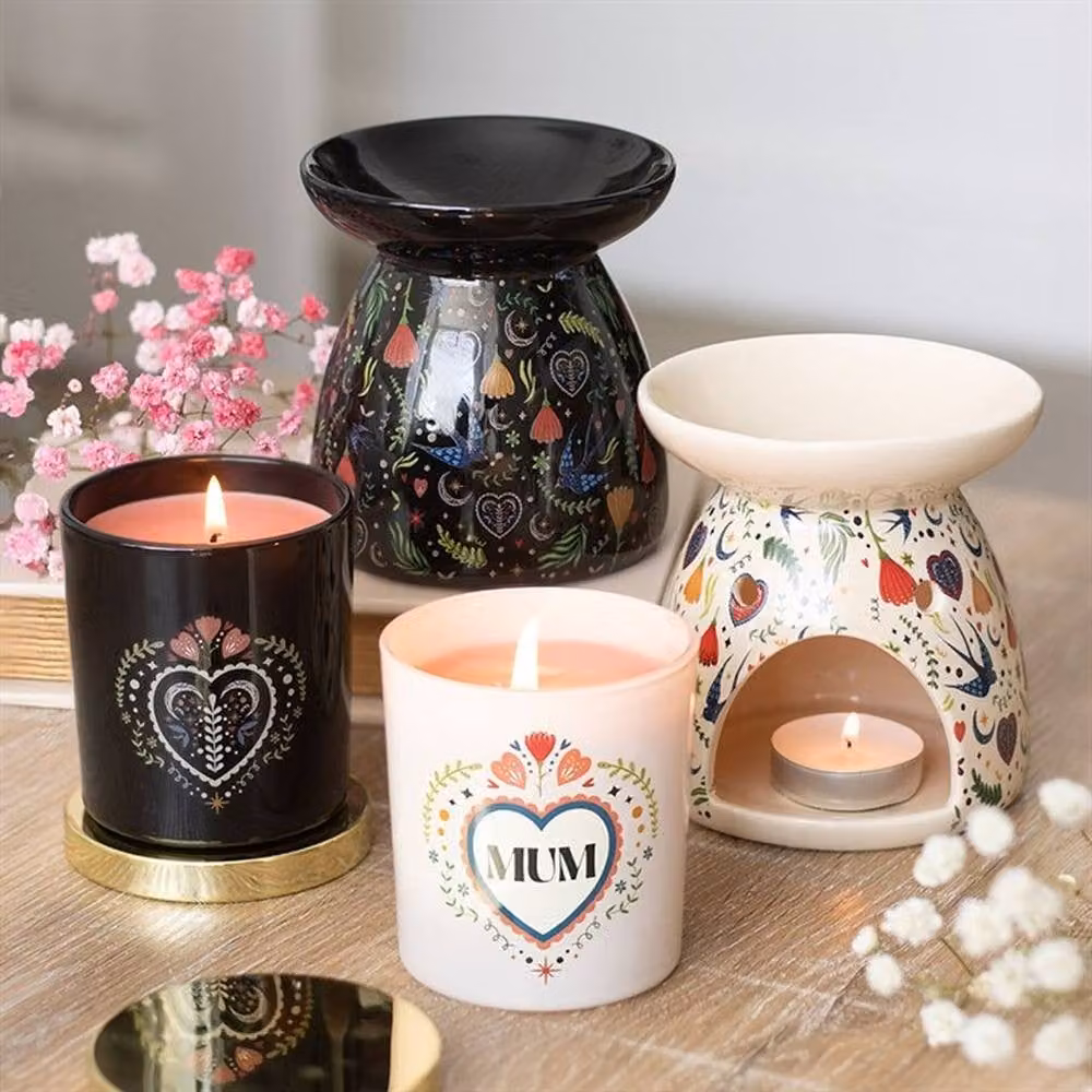Uniqueful French Tulip Pillar Candle with Floral Heart Design in White and Multicolour – 2