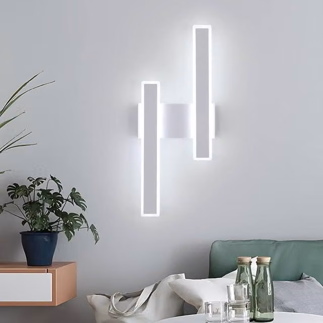 Goeco Modern LED Wall Lamp in White with Aluminium and Acrylic Finish, 32 W