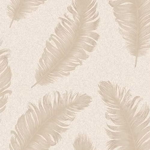 Belgravia Decor Ciara Glitter Feather Textured Vinyl Wallpaper in Cream, Soft Beige and Silver